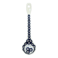 A picture of a Polish Pottery Ladle, Soup, 12" in "Peacock in Line" by Manufaktura | C020T-54A as shown at PolishPotteryOutlet.com/products/12-soup-ladle-peacock-in-line-c020t-54a