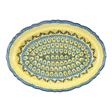 Platter, Oval, Scalloped, 16.75" x 12.25" Large in "Sunnyside Up" by Manufaktura | P165S-GAJ