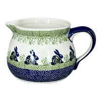 A picture of a Polish Pottery 1.5 Liter Pitcher (Bunny Love) | D043T-P324 as shown at PolishPotteryOutlet.com/products/1-5-l-wide-mouth-pitcher-bunny-love-d043t-p324