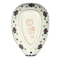 A picture of a Polish Pottery Spoon Rest, Small, 3.5" in "Lady Bugs" by Manufaktura | P093T-IF45 as shown at PolishPotteryOutlet.com/products/5-5-x-3-5-spoon-rest-lady-bugs-p093t-if45