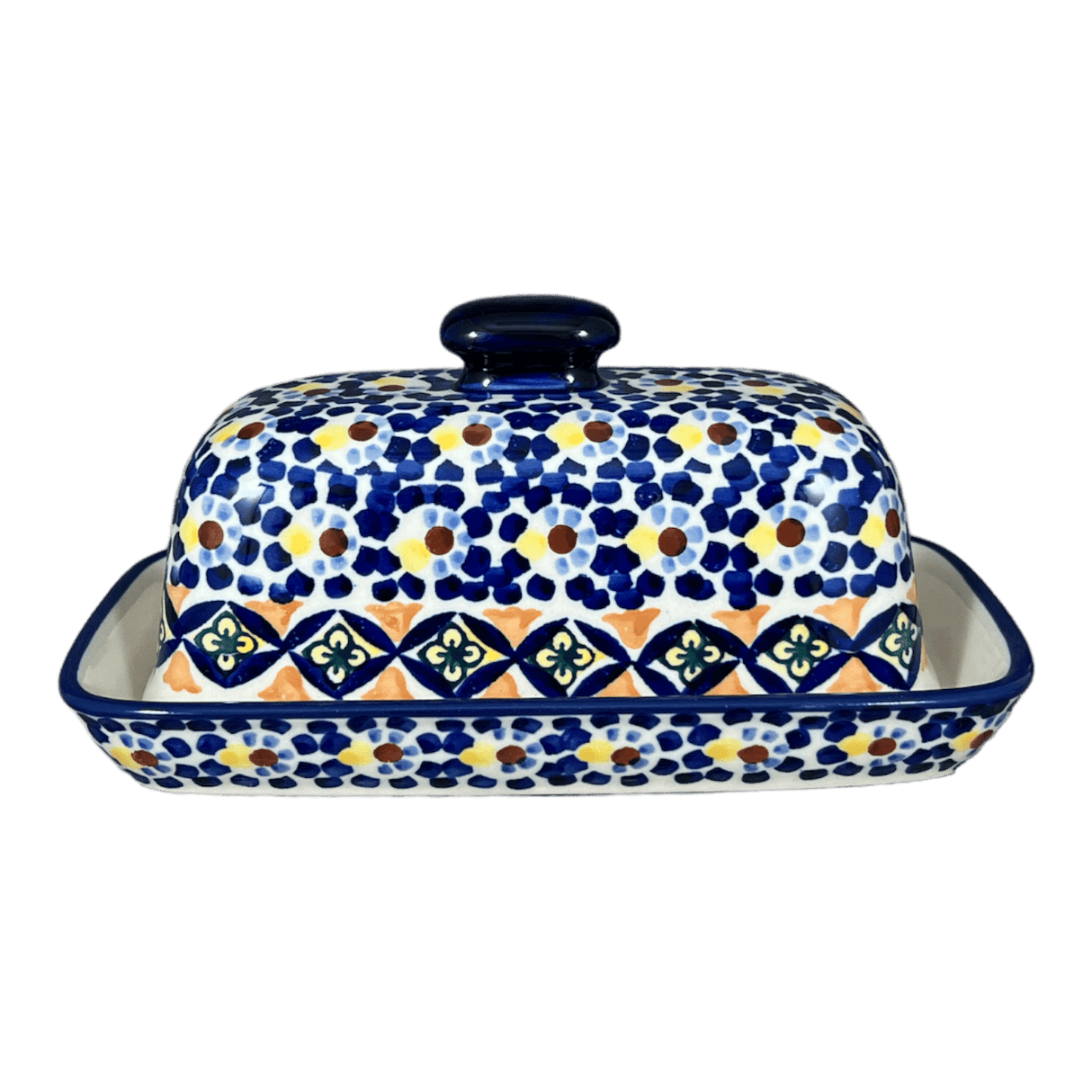 Butter Dish, American, 4" x 7.5" in "Kaleidoscope" by Manufaktura | M074U-ASR