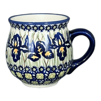 A picture of a Polish Pottery Mug, Belly Mug, Small, 7 oz in "Iris" by Manufaktura | K067S-BAM as shown at PolishPotteryOutlet.com/products/small-belly-mug-iris