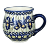 Polish Pottery Mug, Belly Mug, Small, 7 oz in "Iris" by Manufaktura | K067S-BAM at PolishPotteryOutlet.com