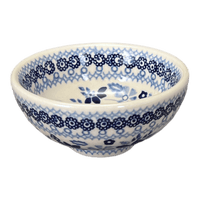 A picture of a Polish Pottery Bowl, Round, Dipping, 4.25" in "Duet in Blue" by Manufaktura | M153S-SB01 as shown at PolishPotteryOutlet.com/products/dipping-bowl-duet-in-blue-m153s-sb01