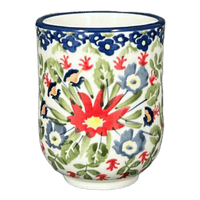 A picture of a Polish Pottery 6 oz. Wine Cup (Floral Fantasy) | K111S-P260 as shown at PolishPotteryOutlet.com/products/6-oz-wine-cup-floral-fantasy-k111s-p260