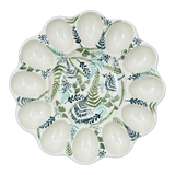 Plate, Round, Egg Plate, 10.25" in "Scattered Ferns" by Manufaktura | T140S-GZ39