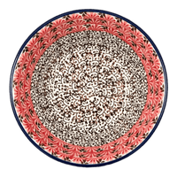 A picture of a Polish Pottery Bowl, Round, Ridged, 5.5" in "Coral Fans" by Ceramika Artystyczna | A696-2199X as shown at PolishPotteryOutlet.com/products/5-5-ridged-bowl-coral-fans-a696-2199x