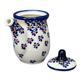 Polish Pottery Zaklady Soy Sauce Pitcher (Falling Blue Daisies) | Y1947-A882A Additional Image at PolishPotteryOutlet.com