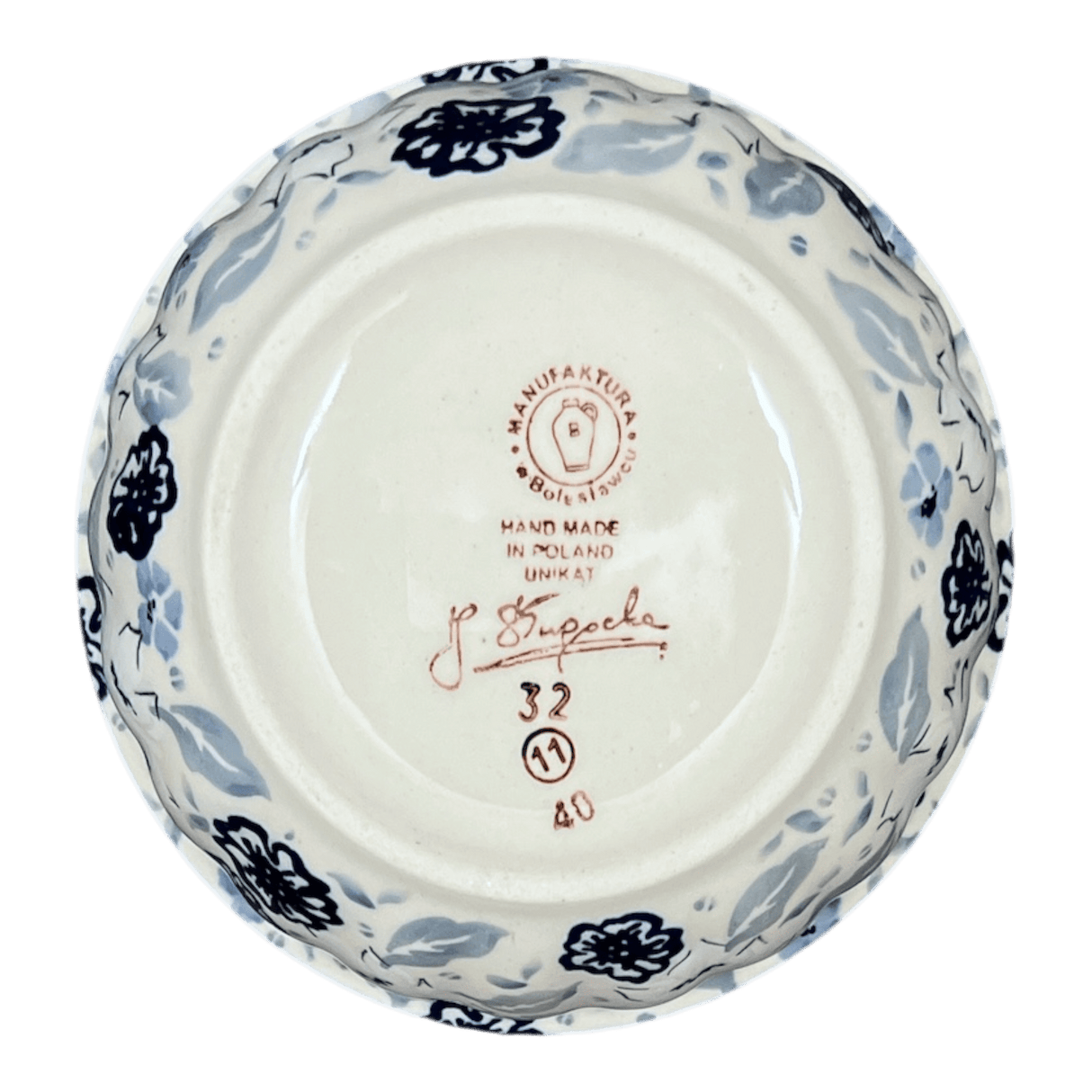 Bowl, Round, 5.5" in "Blue Polish Garden" by Manufaktura | M083S-JZ46