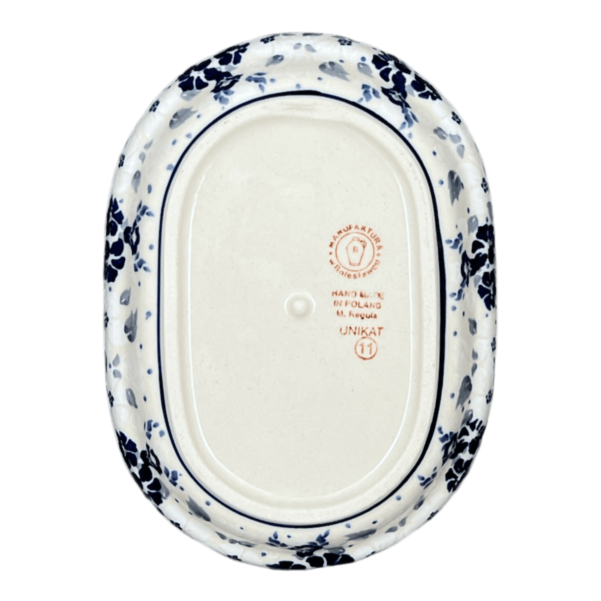 Butter Dish, Fancy, 5" x 7" in "Blue & White Trumpet Vines" by Manufaktura | M077U-JZ43