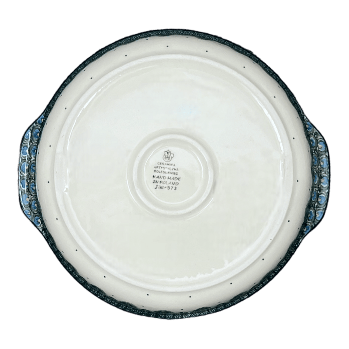 Baker, Round Handles, 10.25" in "Peacock Plume" by Ceramika Artystyczna | A417-2218X