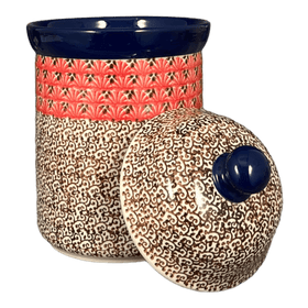 Polish Pottery Canister, 1 Liter in "Coral Fans" by Ceramika Artystyczna | A491-2199X Additional Image at PolishPotteryOutlet.com