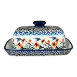 Butter Dish, American, 4" x 7.5" in "Hummingbird Harvest" by Manufaktura | M074S-JZ35