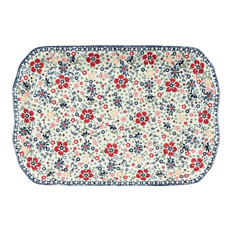 Platter, Rectangular, 11.5" x 17" in "Full Bloom" by Manufaktura | P158S-EO34