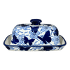 Polish Pottery American Butter Dish (Blue Butterfly) | M074U-AS58 at PolishPotteryOutlet.com