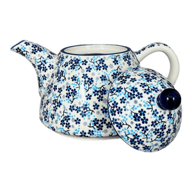 Polish Pottery 0.9 Liter Teapot (Scattered Blues) | C005S-AS45 Additional Image at PolishPotteryOutlet.com