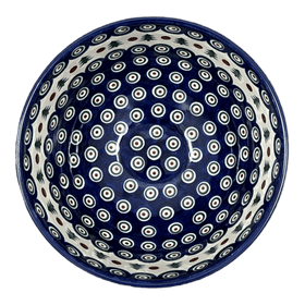 Polish Pottery Bowl, Round, Deep, Pedestal, 10" in "Peacock Pine" by Ceramika Artystyczna | A215-366X Additional Image at PolishPotteryOutlet.com