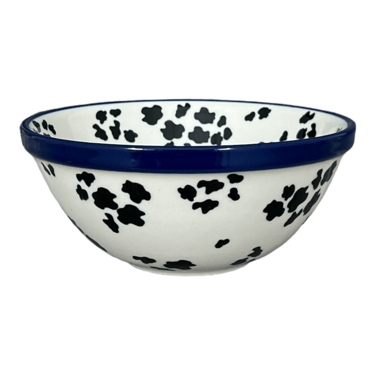 Bowl, Round, Kitchen, 6.75" in "Cowabunga - Blue Rim" by Ceramika Artystyczna | A058-2417X