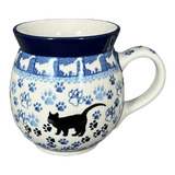 Mug, Belly Mug, 16 oz Large in "Cat Tracks" by Ceramika Artystyczna | A073-1771