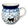 Polish Pottery CA 16 oz. Belly Mug (Cat Tracks) | A073-1771 at PolishPotteryOutlet.com