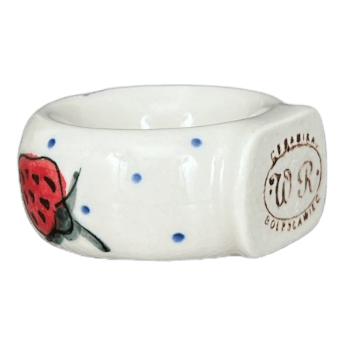 Napkin Ring, 2", WR (WR18B) in "Strawberries & Blossoms" by W.R. Ceramika | WR18B-WR2