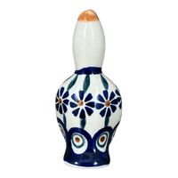A picture of a Polish Pottery Pie Bird (Floral Peacock) | P189T-54KK as shown at PolishPotteryOutlet.com/products/pie-bird-floral-peacock-p189t-54kk