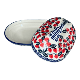 Polish Pottery Fancy Butter Dish (Fresh Strawberries) | M077U-AS70 Additional Image at PolishPotteryOutlet.com