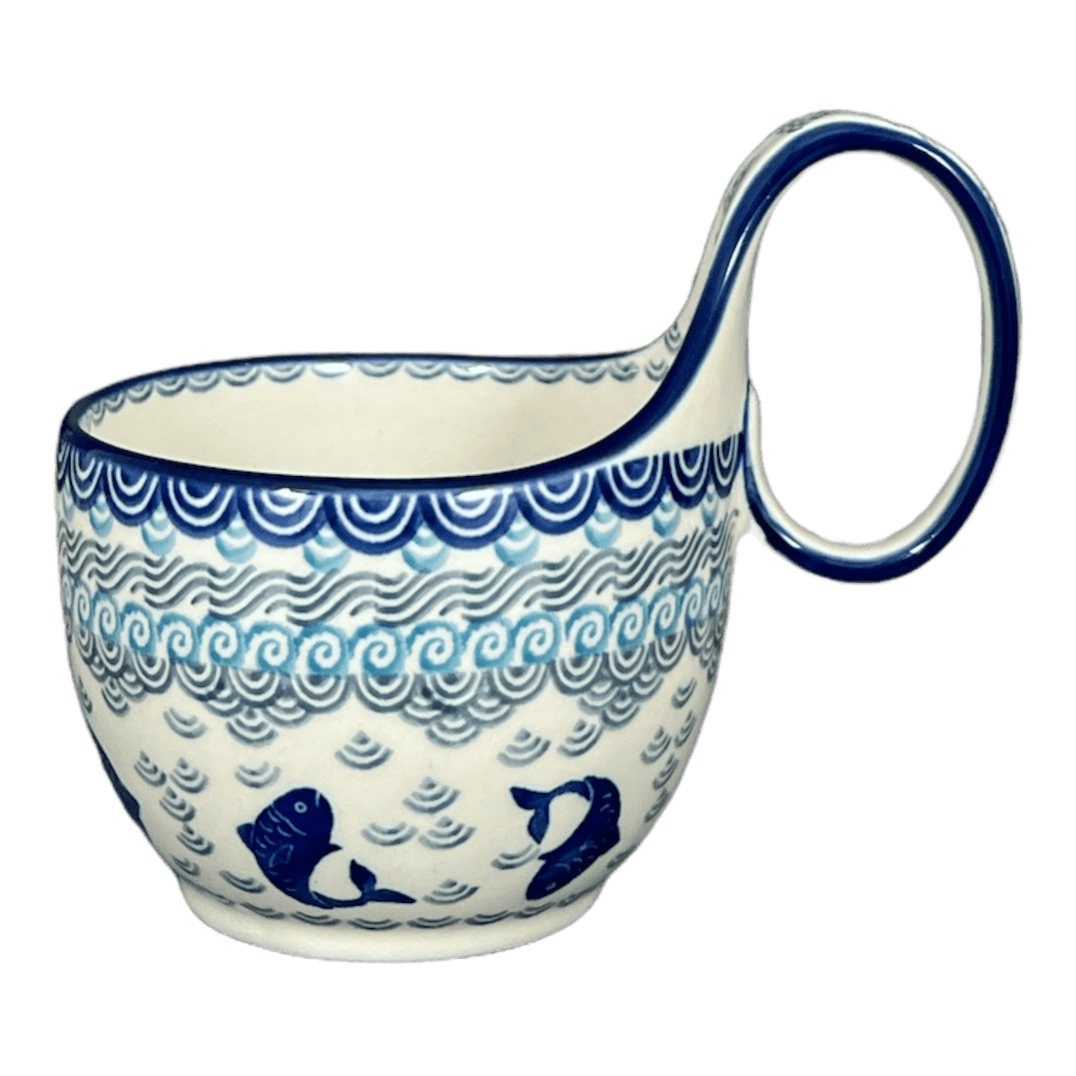 Bowl, Round, Loop Handle, 16 oz in "Koi Pond" by Ceramika Artystyczna | A845-2372X