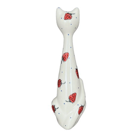 Figurine, Tall Cat, 9.5", WR (WR40C) in "Strawberries & Blossoms" by W.R. Ceramika | WR40C-WR2