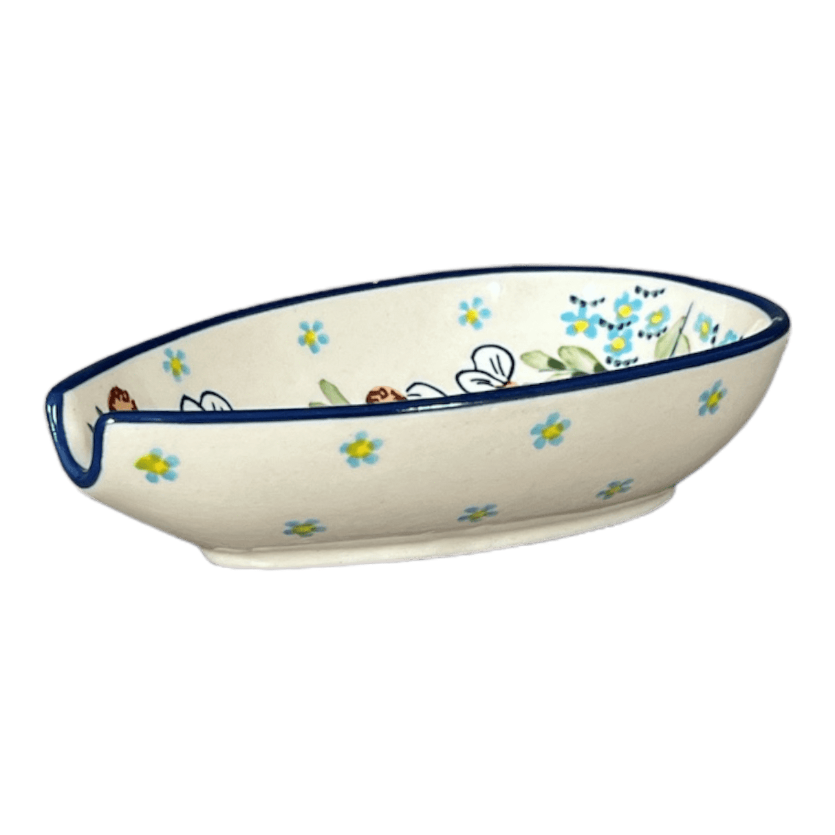 Spoon Rest, Small, 3.5" in "Daisy Bouquet" by Manufaktura | P093S-TAB3