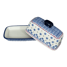 Polish Pottery American Butter Dish (Snowflake Love) | M074U-PS01 Additional Image at PolishPotteryOutlet.com