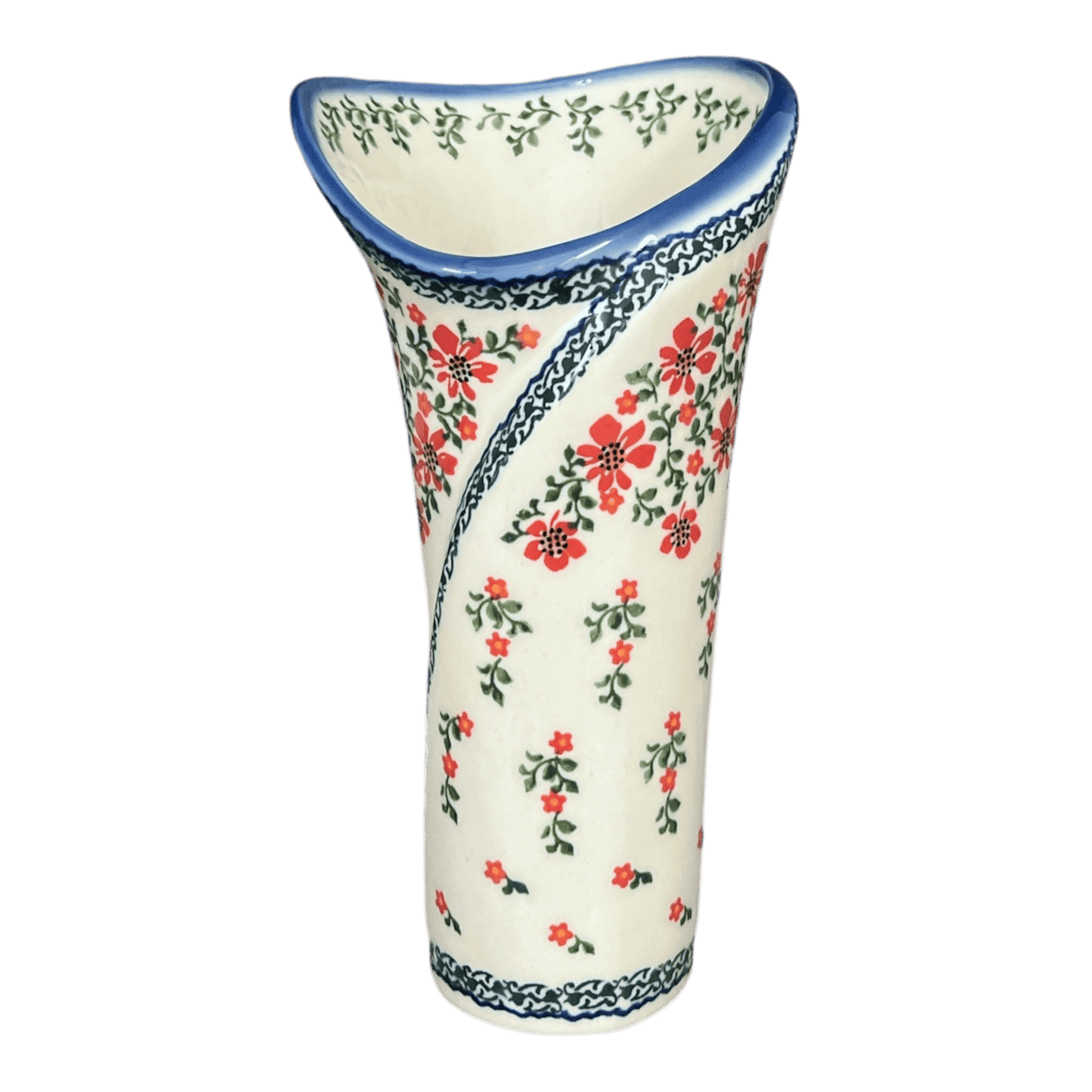 Vase, Fancy Vase, 9" in "Draping Red Florals" by Galia | GW05-PW3