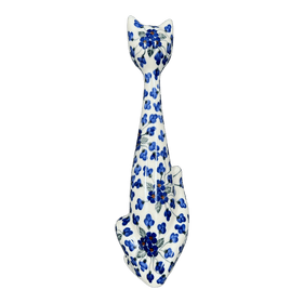 Polish Pottery Figurine, Tall Cat, 12.5", WR (WR40A) in "Blossoms & Berries" by W.R. Ceramika | WR40A-AW1 Additional Image at PolishPotteryOutlet.com