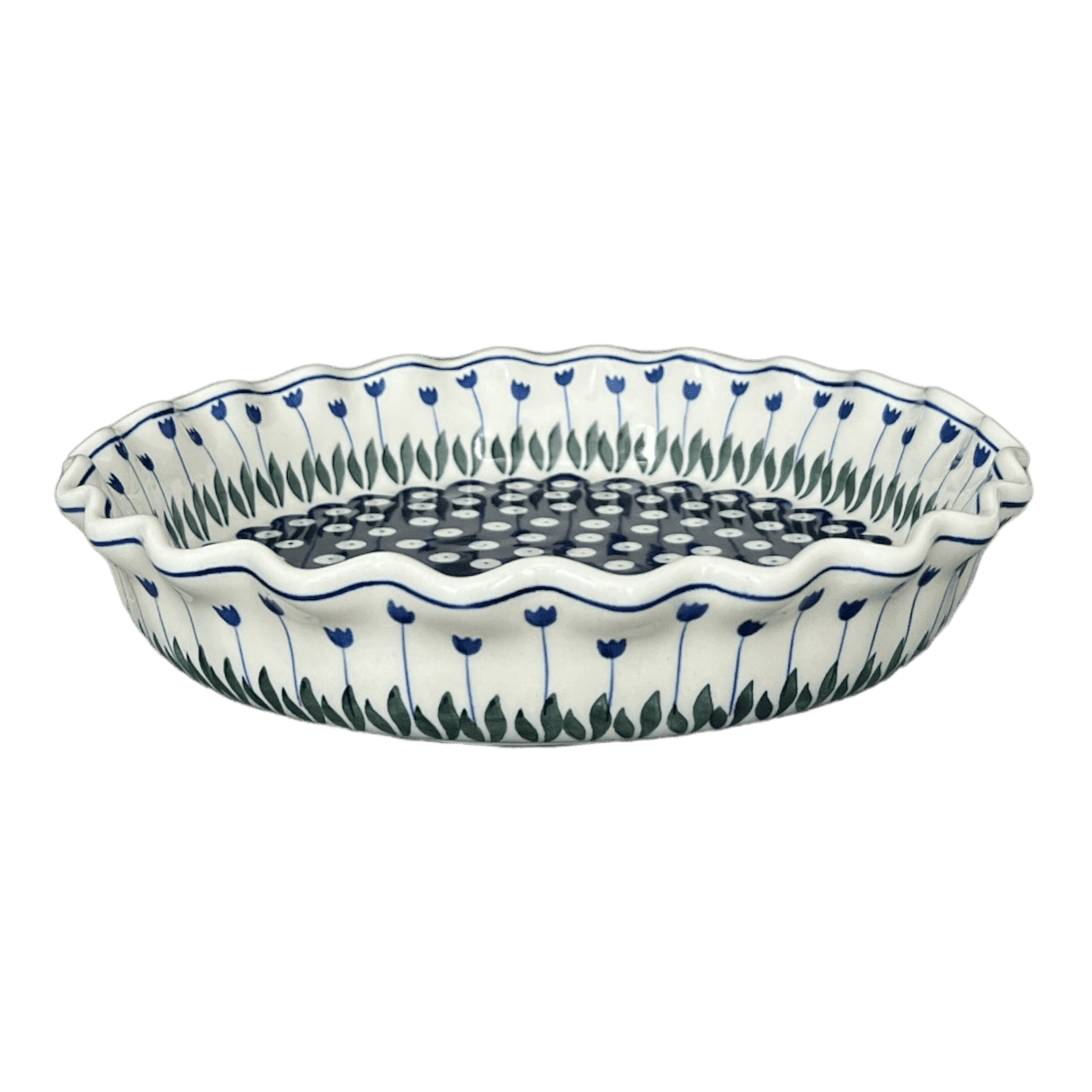 Quiche/Pie Dish, 10" in "Tulip Dot" by Ceramika Artystyczna | A636-377Z