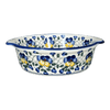 Polish Pottery Baker, Round, 8", WR (WR43F) in "Pansy Wreath" by W.R. Ceramika | WR43F-EZ2 at PolishPotteryOutlet.com