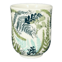 A picture of a Polish Pottery 6 oz. Wine Cup (Scattered Ferns) | K111S-GZ39 as shown at PolishPotteryOutlet.com/products/6-oz-wine-cup-scattered-ferns-k111s-gz39