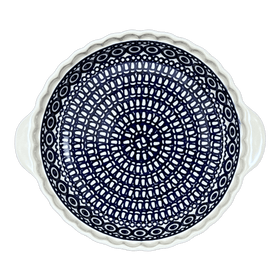 Polish Pottery Plate, Round, Pie Plate, Handles, 9.75" in "Gothic" by Manufaktura | Z148T-13 Additional Image at PolishPotteryOutlet.com