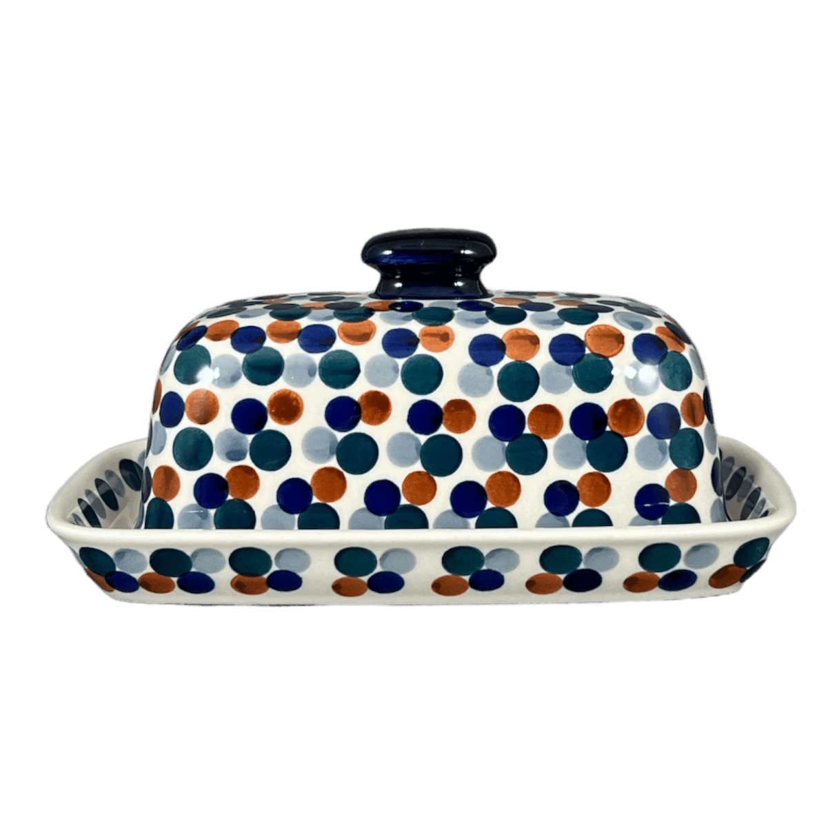 Butter Dish, American, 4" x 7.5" in "Fall Confetti" by Manufaktura | M074U-BM01