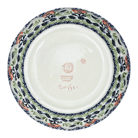 A picture of a Polish Pottery Bowl, Round, 9" Bowl in "Floral Fans" by Manufaktura | M086S-P314 as shown at PolishPotteryOutlet.com/products/9-bowl-floral-fans-m086s-p314