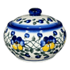 Polish Pottery Container, Round, Covered, 5" x 4", WR (WR31I) in "Pansy Wreath" by W.R. Ceramika | WR31I-EZ2 at PolishPotteryOutlet.com