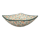 Bowl, Square, Nut, Medium, 7.75" in "Peach Blossoms - Solid Rim" by Manufaktura | M113S-AS46A