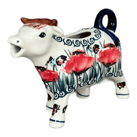 Creamer, Cow, 4 oz in "Poppy Paradise" by Manufaktura | D081S-PD01