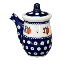 A picture of a Polish Pottery Zaklady Soy Sauce Pitcher (Persimmon Dot) | Y1947-D479 as shown at PolishPotteryOutlet.com/products/soy-sauce-pitcher-persimmon-dot-y1947-d479