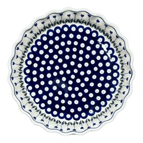 Polish Pottery Quiche/Pie Dish, 10" in "Tulip Dot" by Ceramika Artystyczna | A636-377Z Additional Image at PolishPotteryOutlet.com