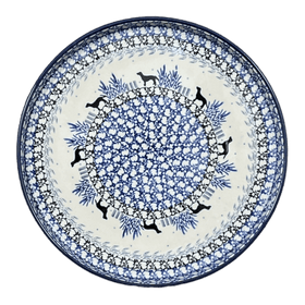 Polish Pottery Tray, Round, 10" in "Labrador Loop" by Ceramika Artystyczna | AE93-2862X Additional Image at PolishPotteryOutlet.com