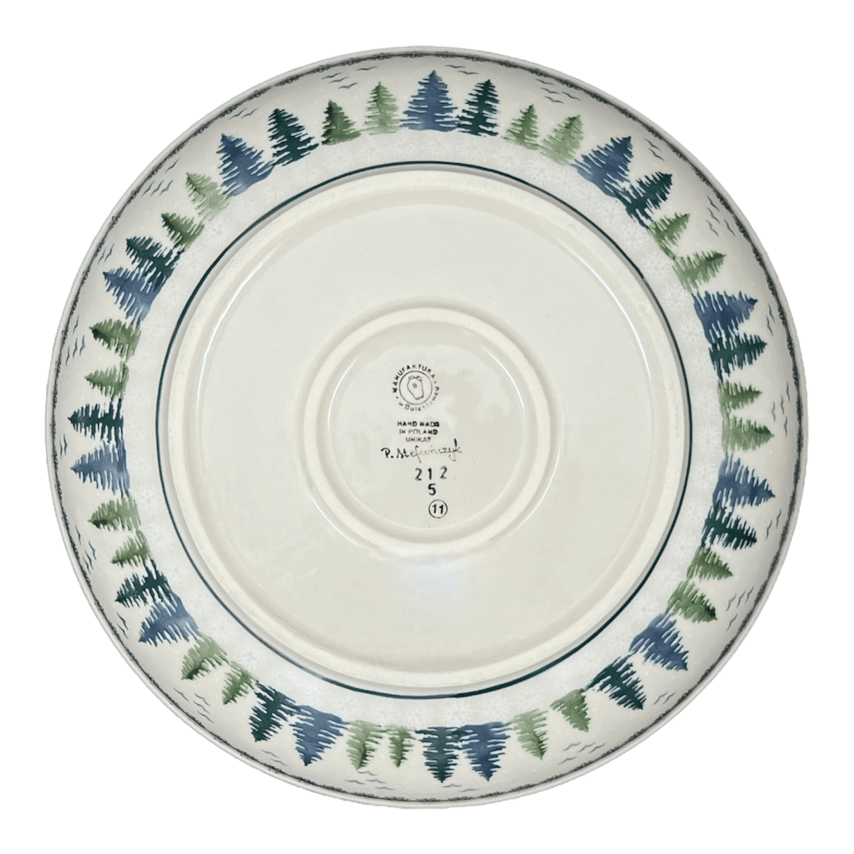 Bowl, Round, Shallow, Salad, 11.75" in "Pine Forest" by Manufaktura | M173S-PS29