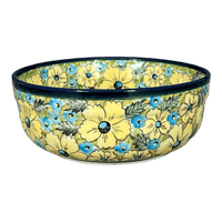 A picture of a Polish Pottery Zaklady 7.25" Round Magnolia Bowl (Sunny Meadow) | Y834A-ART332 as shown at PolishPotteryOutlet.com/products/7-25-round-magnolia-bowl-sunny-meadow-y834a-art332