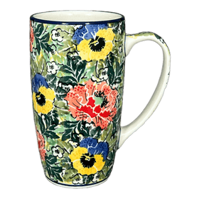 Polish Pottery Mug, 14 oz in "Tropical Love" by Ceramika Artystyczna | AC52-U4705 Additional Image at PolishPotteryOutlet.com