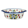 Polish Pottery Baker, Round, 8", WR (WR43F) in "Strawberries & Blossoms" by W.R. Ceramika | WR43F-WR2 at PolishPotteryOutlet.com