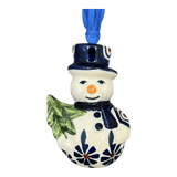 Ornament, Snowman with Tree, 2" in "Floral Peacock" by Manufaktura | K143T-54KK